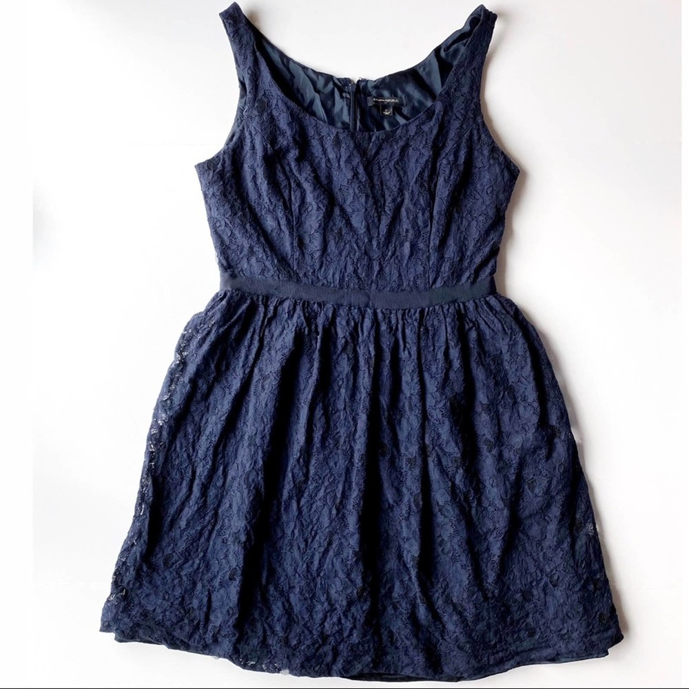 Banana Republic Dress Lace Navy Sleeveless 12